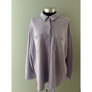 Aerie Shacket Shirt Lumberjane Size M Lilac Grunge Boho Oversized Layer